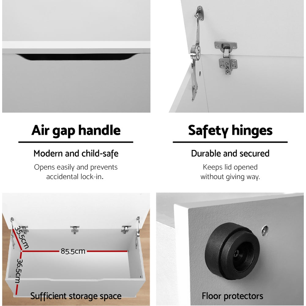wooden toy box details