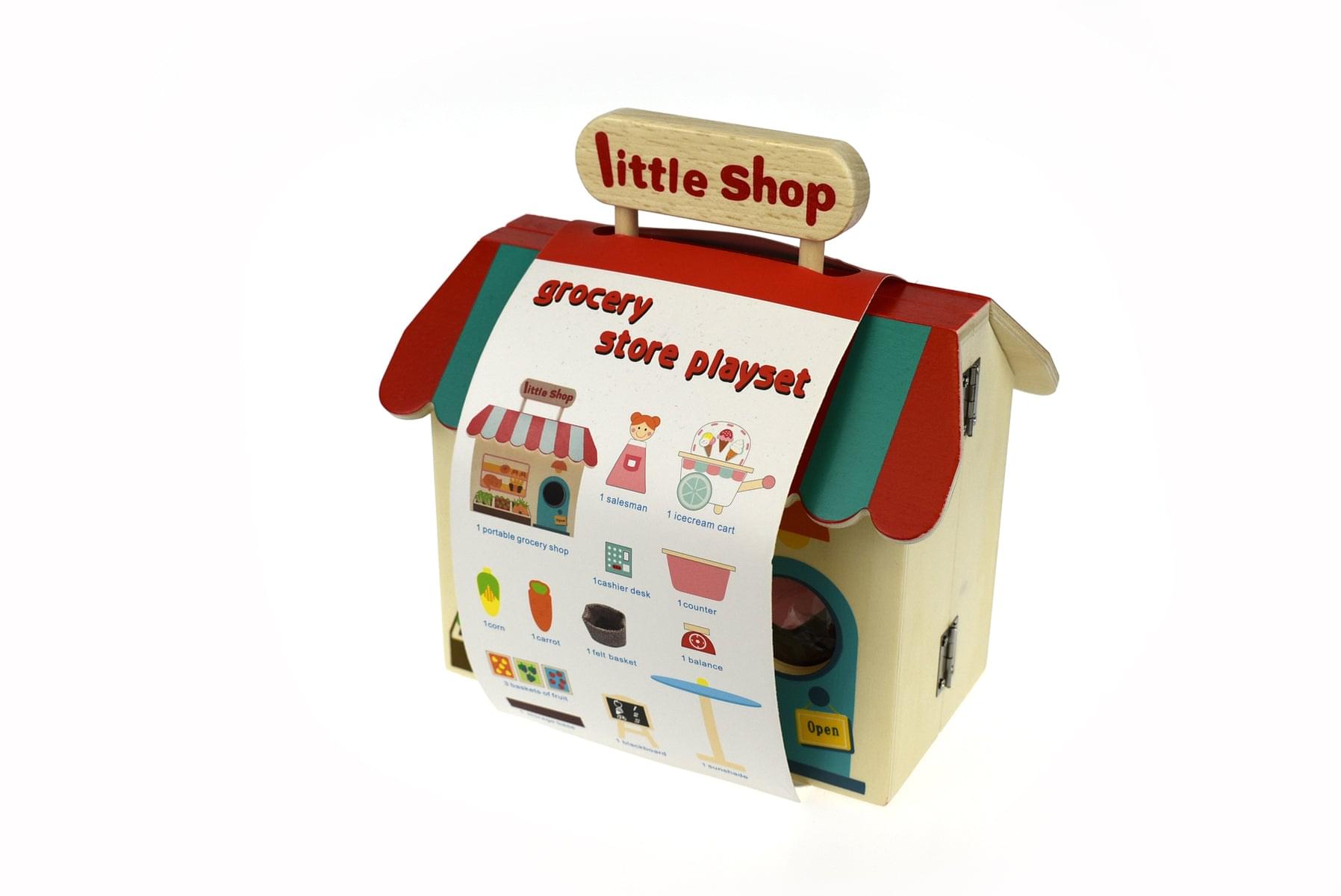 Grocery Store Play Set With Carry House - Play Kitchen