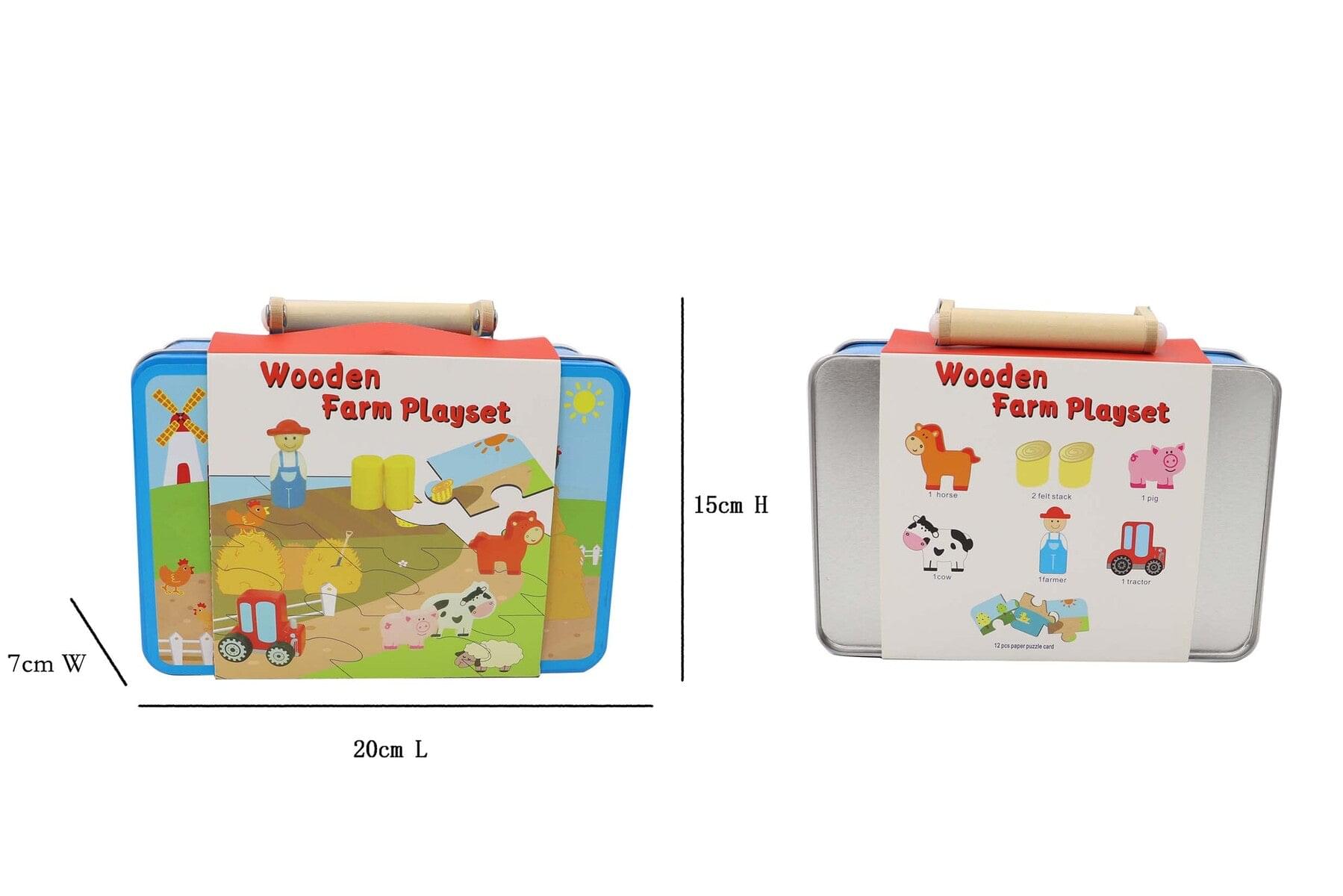 Farm Playset Toy In Tin Case - Play Kitchen