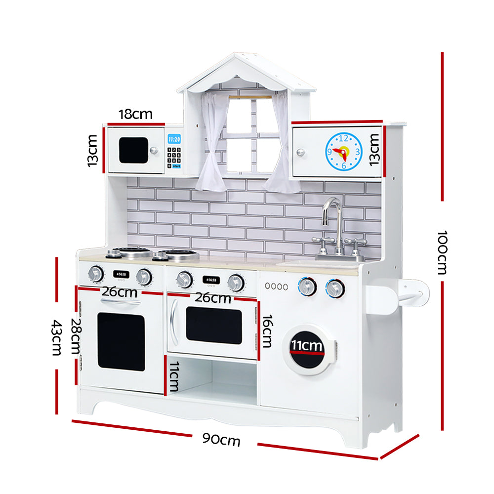 Wooden Toy Kitchen White - Play Kitchen