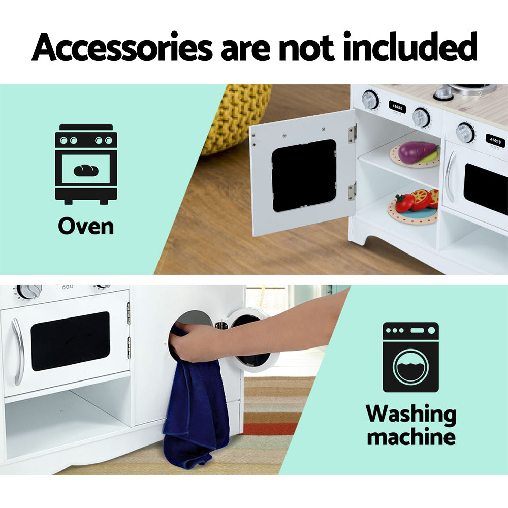 Wooden Toy Kitchen White - Play Kitchen