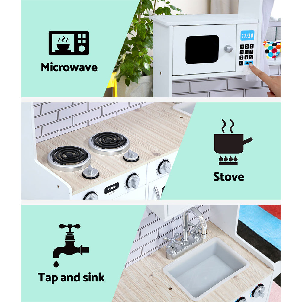 Wooden Toy Kitchen White - Play Kitchen