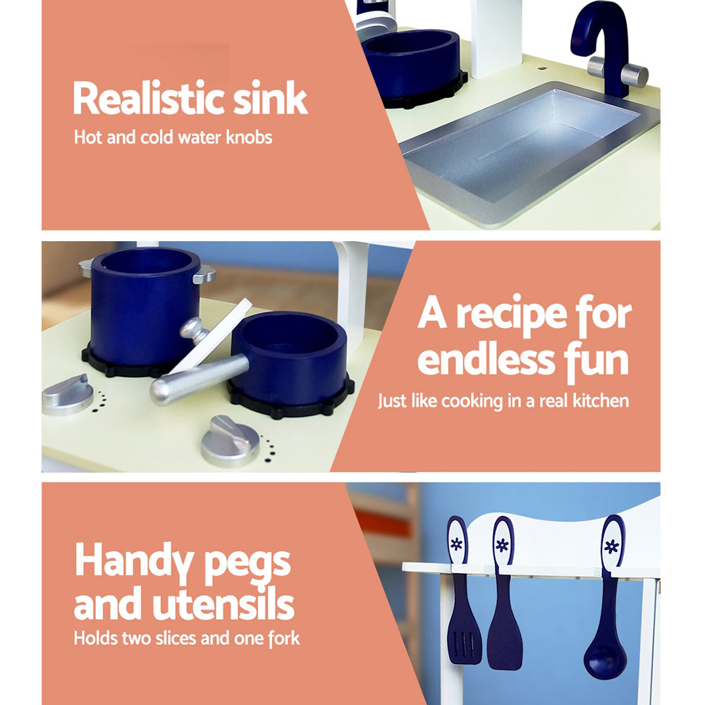 Pretend Play Kitchen Set 18 Pieces White - Play Kitchen