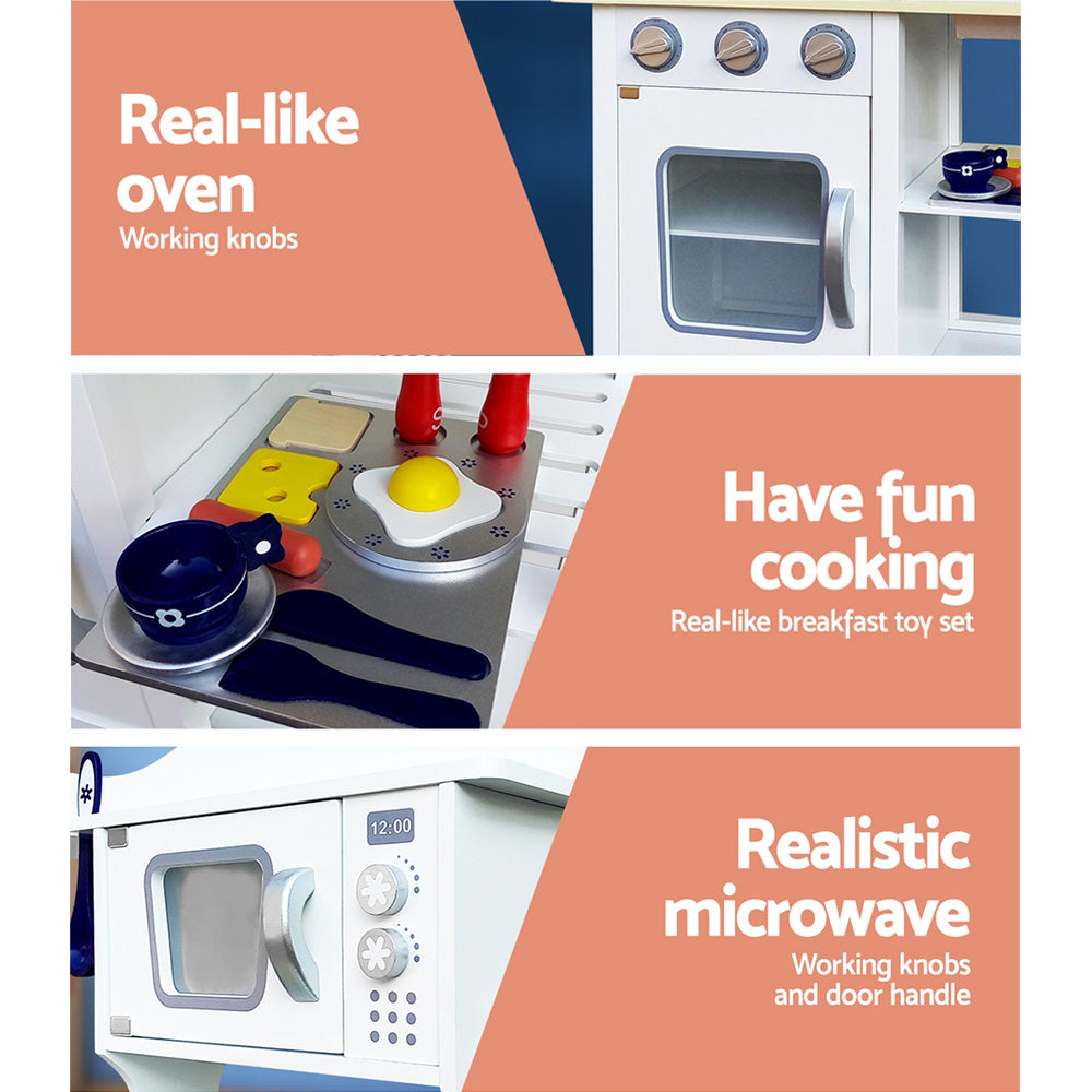 Pretend Play Kitchen Set 18 Pieces White - Play Kitchen