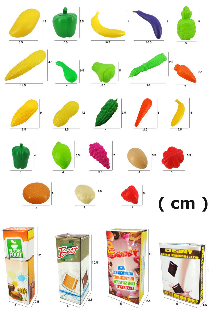 Shopping Cart Grocery Food Play Set - Play Kitchen