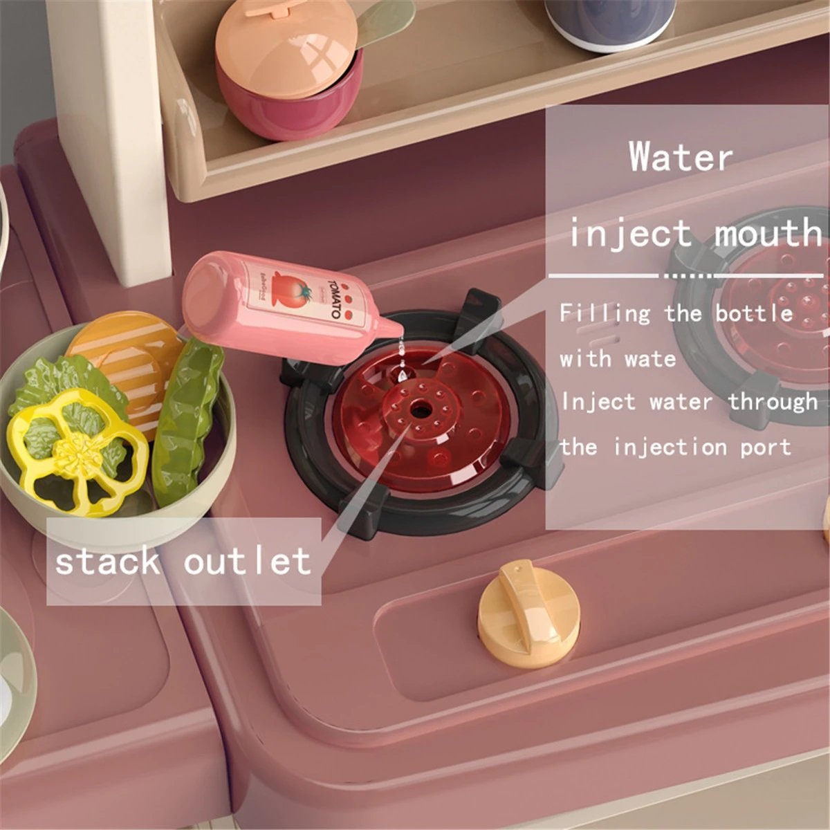 Colorful Plastic Children's Play Kitchen - Play Kitchen