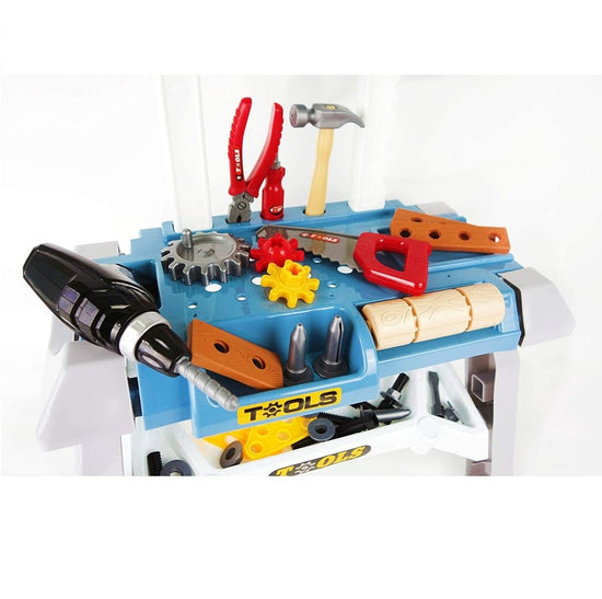 Mini Power Tools Bench Toy Power Tools Workbench with 43pcs DIY Toys – Play Kitchen