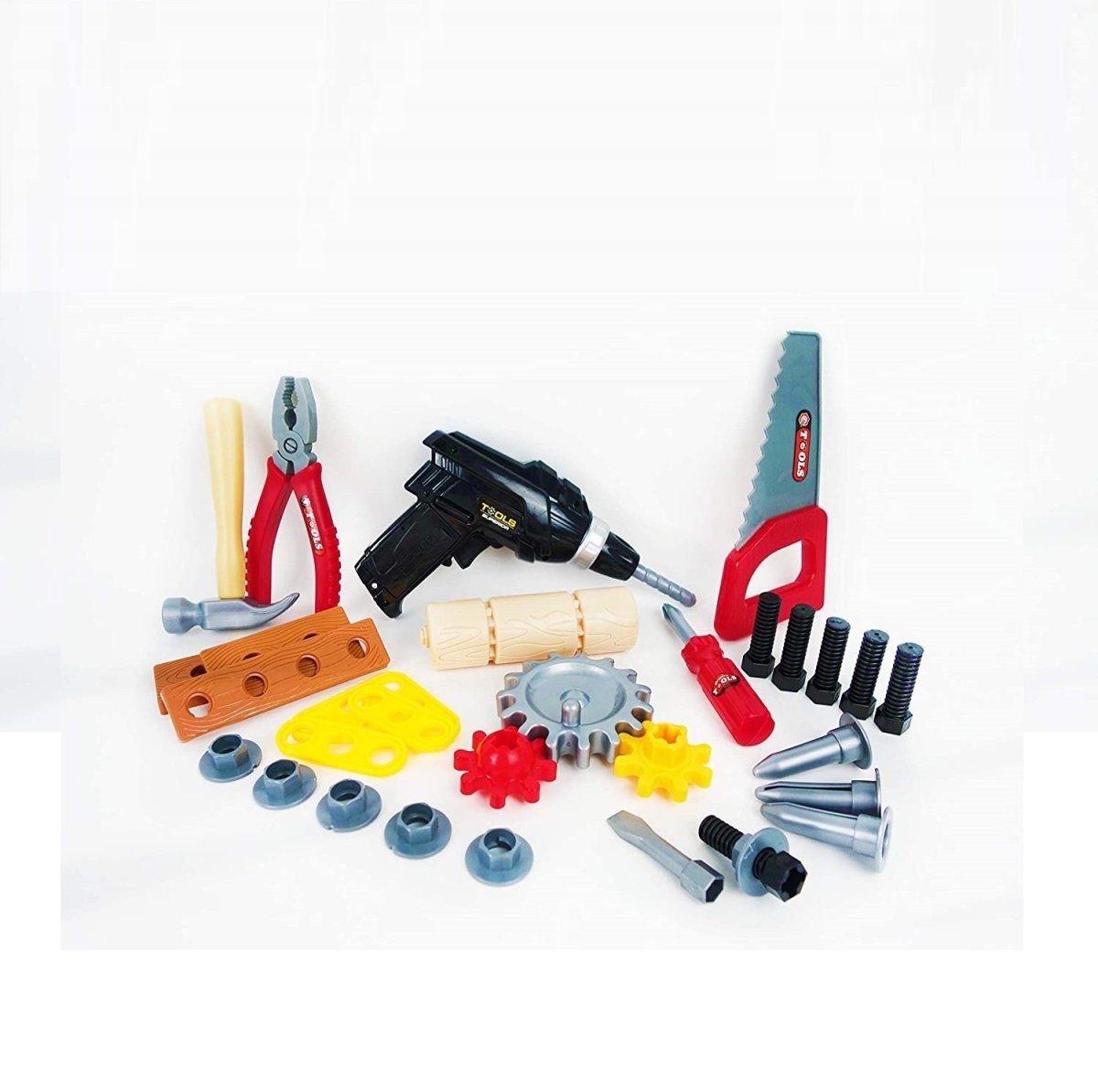 Toy Power Tools Workbench with 43pcs DIY Toys - Play Kitchen