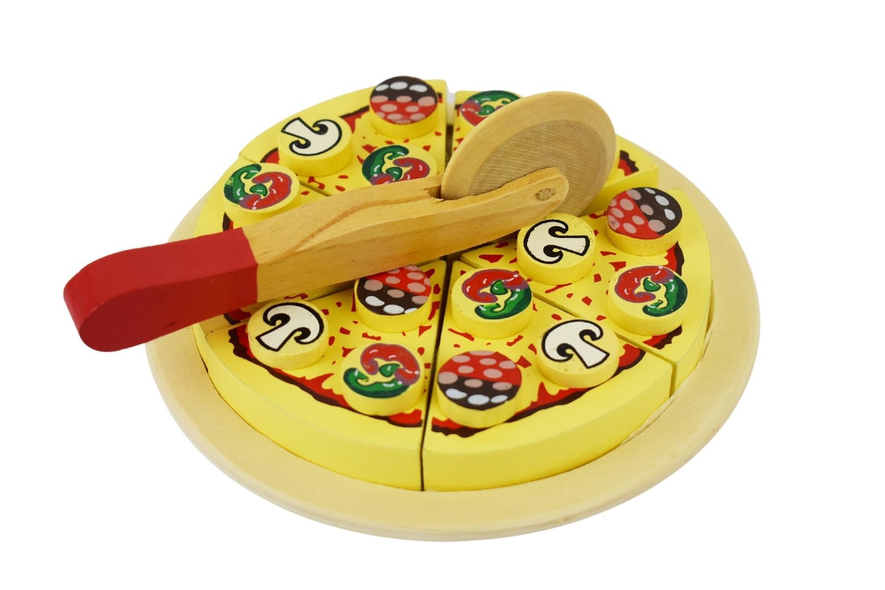 Wooden Pizza Cutting Play Food Set - Play Kitchen