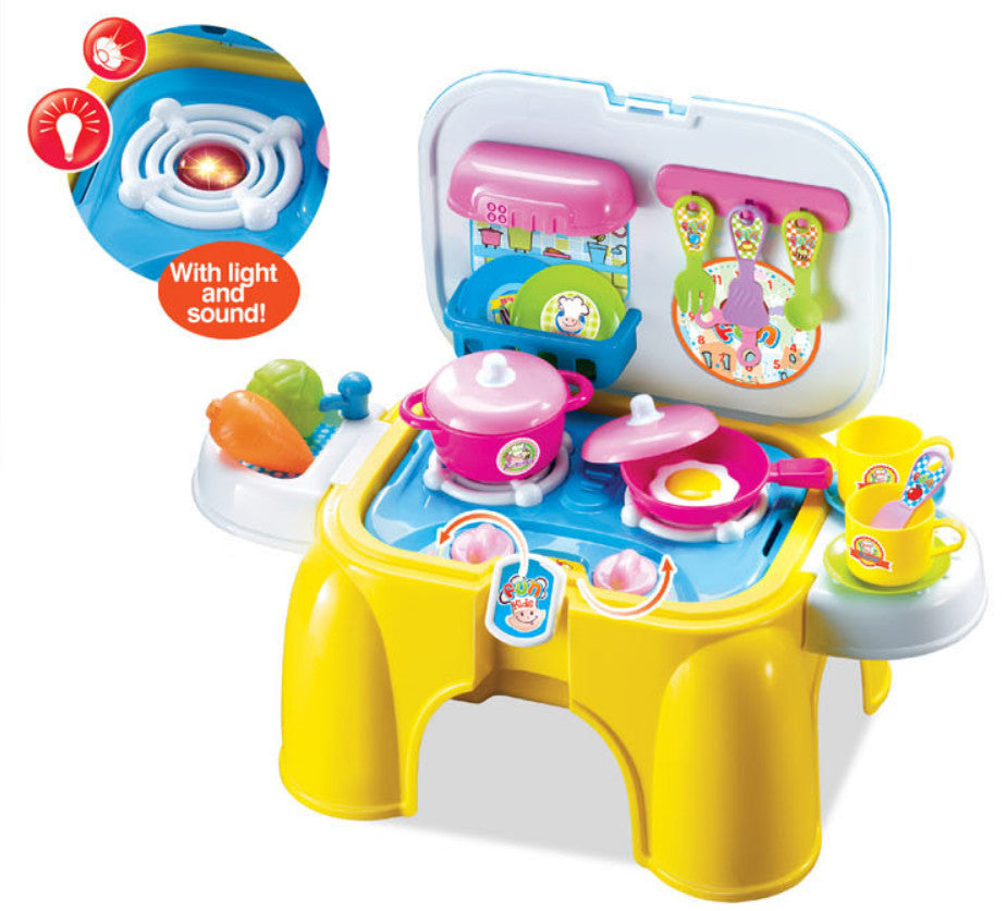 Portable Kitchen Play Set Chair Play Kitchen