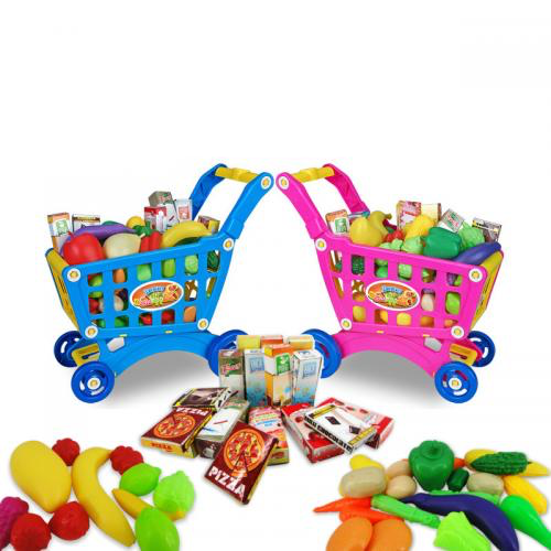 Shopping Cart Grocery Food Play Set - Play Kitchen